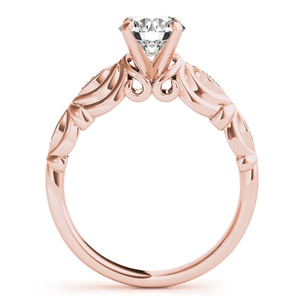 Antique Style Marquise Engagement Ring, style 50776, Side view in rose gold