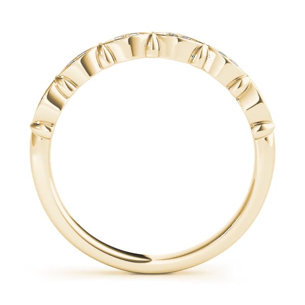 Vintage-Inspired Wedding Band (0.09 ct. tw.), Side view in yellow gold