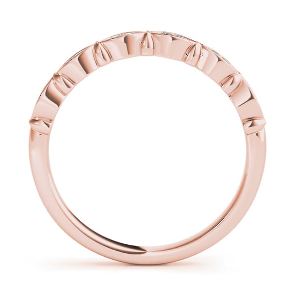 Vintage-Inspired Wedding Band (0.09 ct. tw.), Side view in rose gold