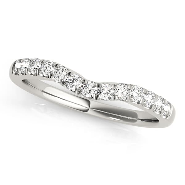 Curved Diamond Wedding Band — View 1