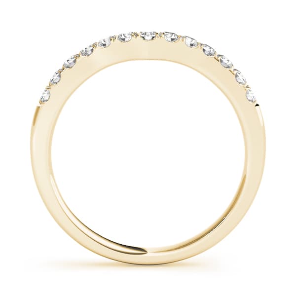 Curved Diamond Wedding Band (1/4 ct. tw.), Side view in yellow gold