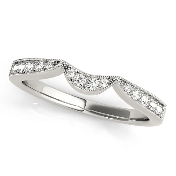 Milgrain Curved Wedding Band — View 1