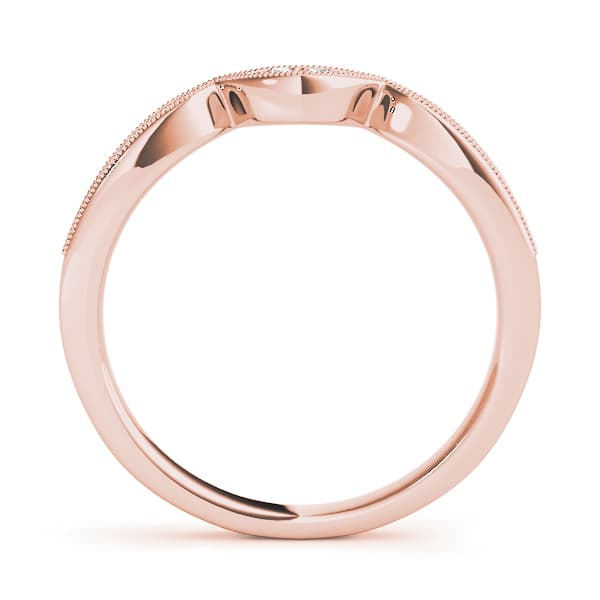 Milgrain Curved Wedding Band (0.15 ct. tw.), Side view in rose gold