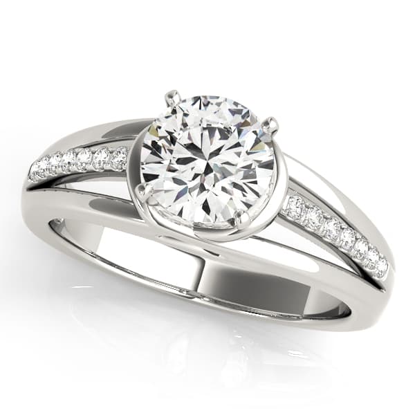 Single Row Prong Engagement Ring — style 50780 in 10k White Gold