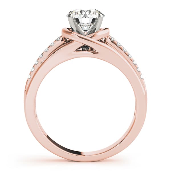 Single Row Prong Engagement Ring, style 50780, Side view in rose gold