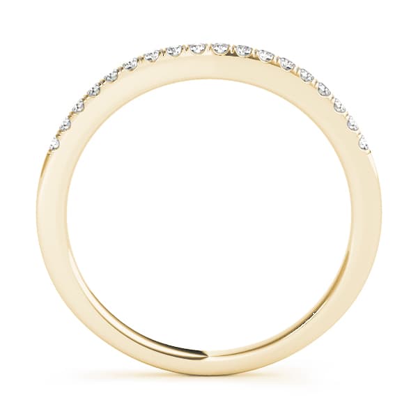 Prong Set Wedding Band (1/8 ct. tw.), Side view in yellow gold
