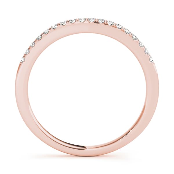 Prong Set Wedding Band (1/8 ct. tw.), Side view in rose gold
