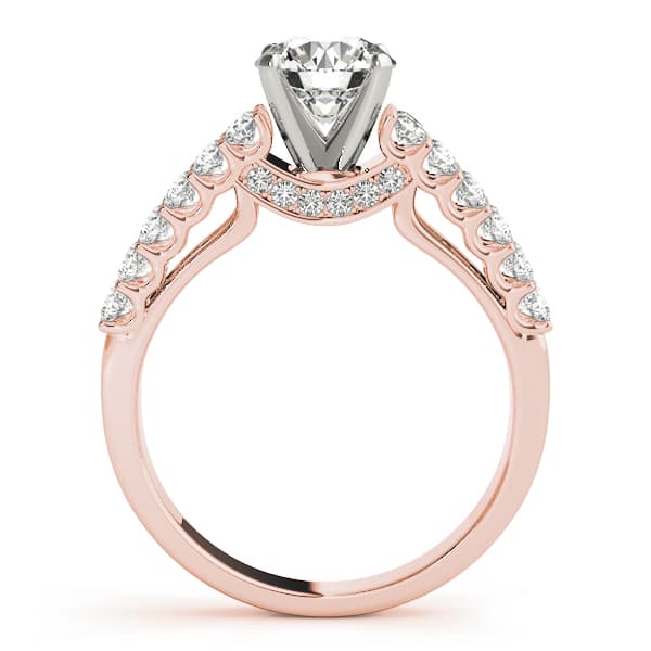 Multi-Row Engagement Ring, style 50782, Side view in rose gold