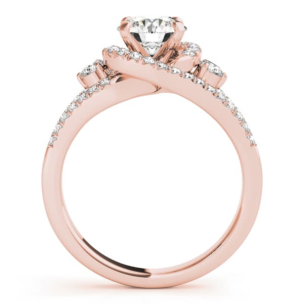 Bypass Halo Split Shank Engagement Ring, style 50783, Side view in rose gold
