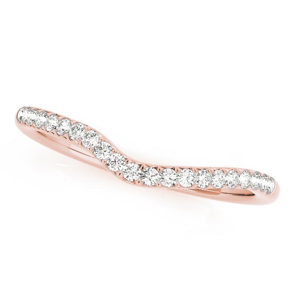 Prong Set Curved Wedding Band (1/4 ct. tw.), Front view in rose gold