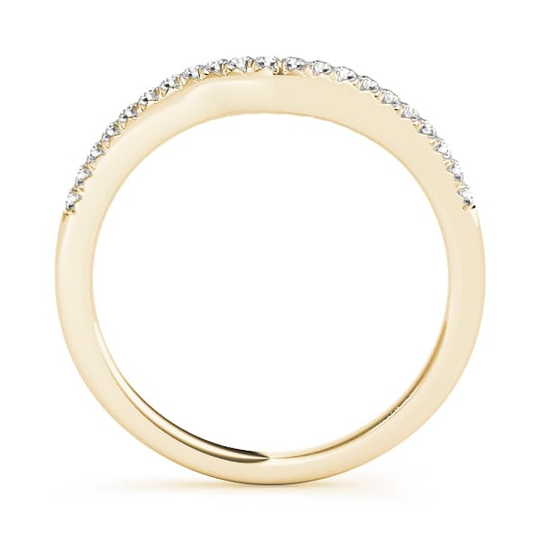 Prong Set Curved Wedding Band (1/4 ct. tw.), Side view in yellow gold