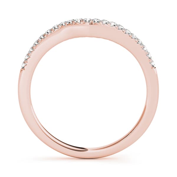 Prong Set Curved Wedding Band (1/4 ct. tw.), Side view in rose gold