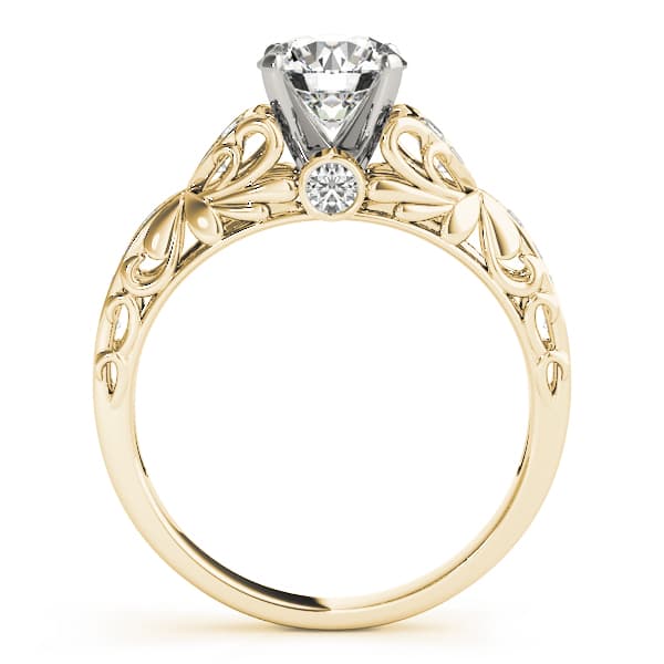 Vintage Inspired Engagement Ring, style 50784, Side view in yellow gold