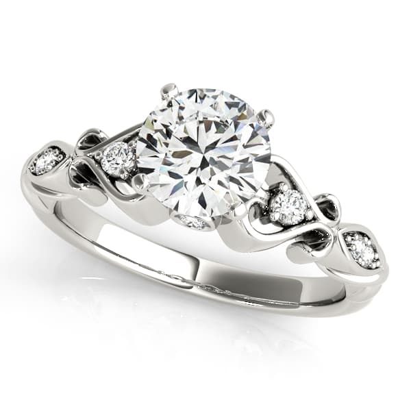 Antique Filigree Engagement Ring — style 50786 in 10k White Gold