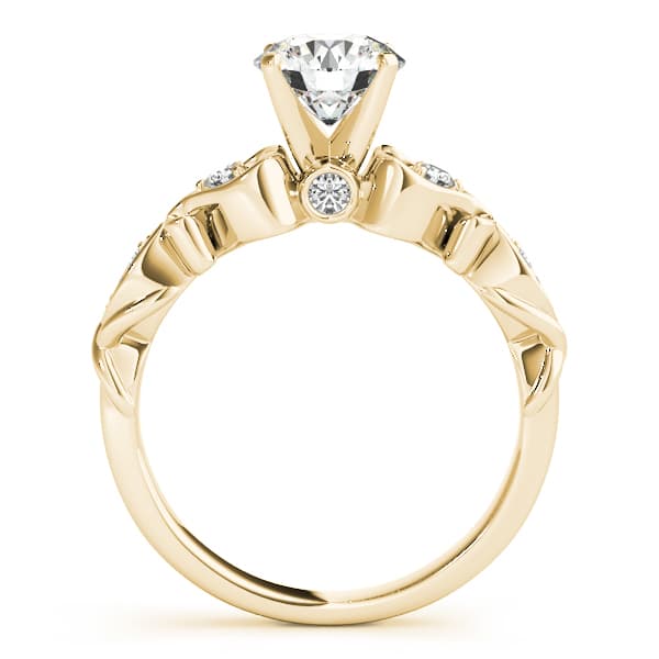 Antique Filigree Engagement Ring, style 50786, Side view in yellow gold