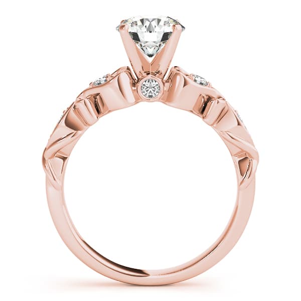 Antique Filigree Engagement Ring, style 50786, Side view in rose gold