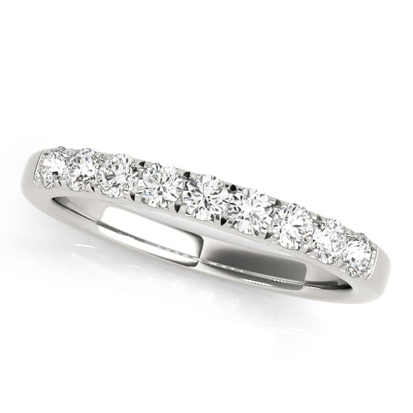 French Cut Curved Wedding Band — View 1