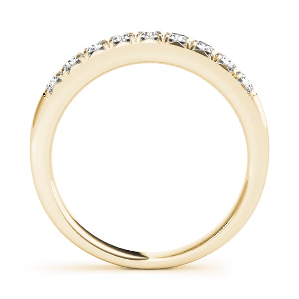 French Cut Curved Wedding Band (0.41 ct. tw.), Side view in yellow gold