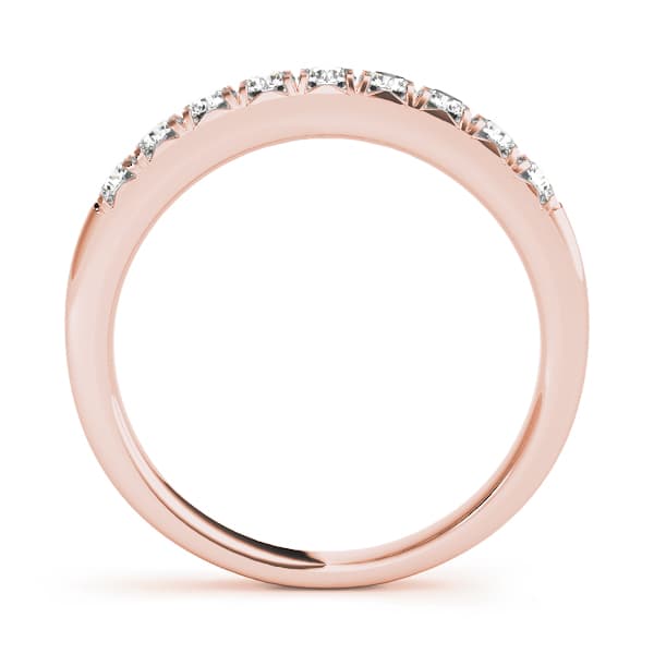 French Cut Curved Wedding Band (0.41 ct. tw.), Side view in rose gold
