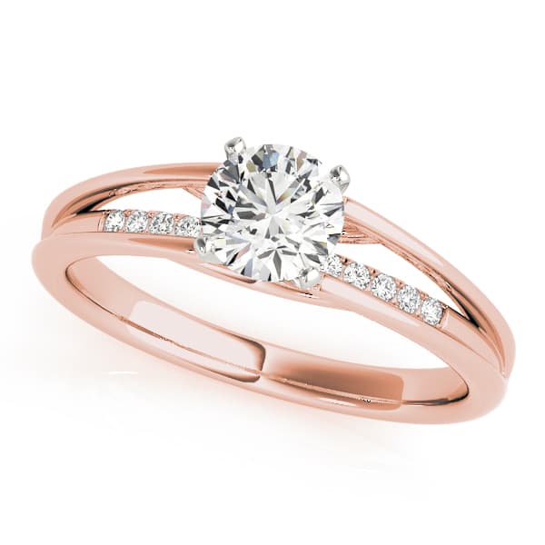Single Row Prong Engagement Ring, style 50788, Front view in rose gold