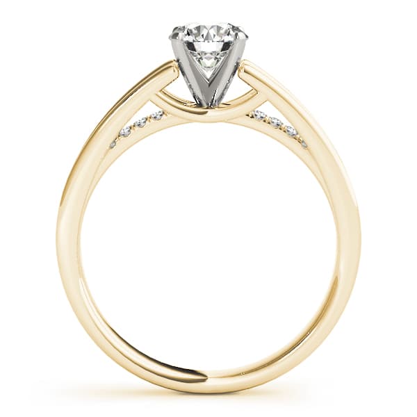 Single Row Prong Engagement Ring, style 50788, Side view in yellow gold