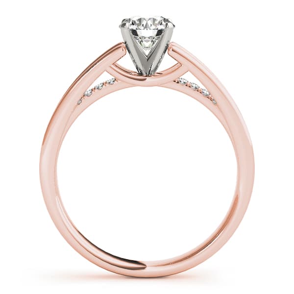 Single Row Prong Engagement Ring, style 50788, Side view in rose gold