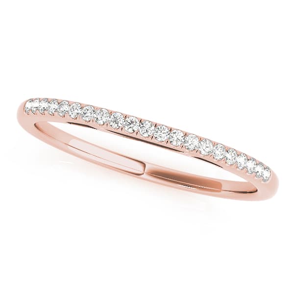 Prong Set Wedding Bands (0.08 ct. tw.), Front view in rose gold