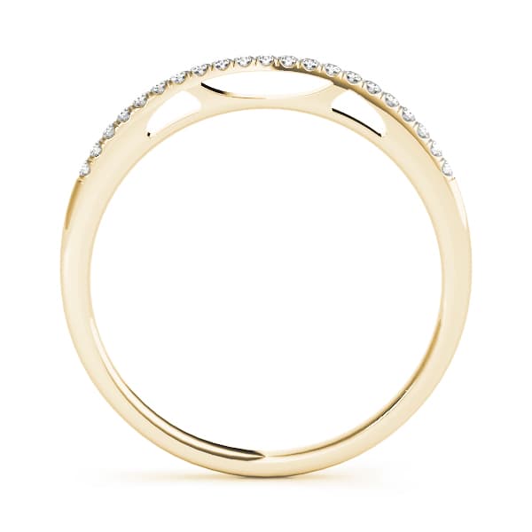 Prong Set Wedding Bands (0.08 ct. tw.), Side view in yellow gold