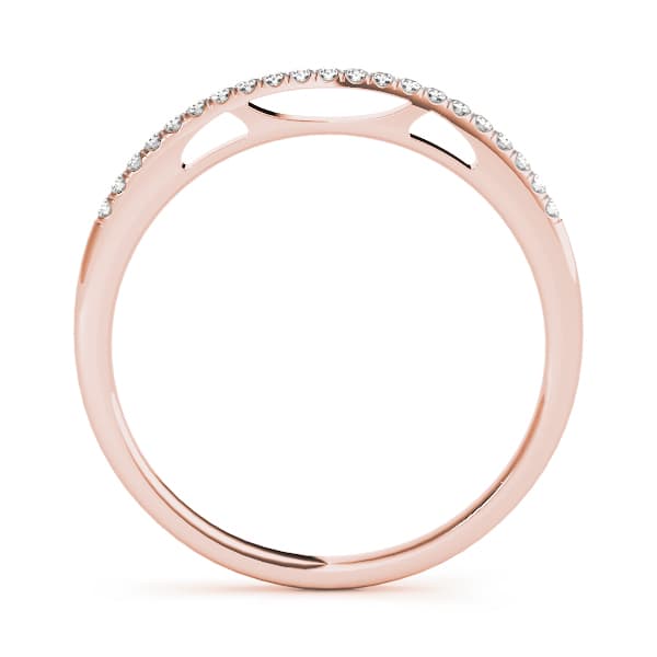 Prong Set Wedding Bands (0.08 ct. tw.), Side view in rose gold