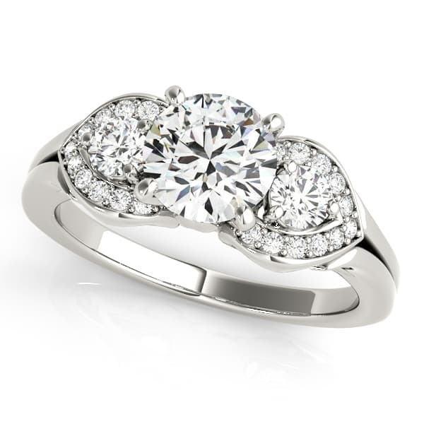ENGAGEMENT RINGS 3 STONE ROUND — style 50789 in 10k White Gold