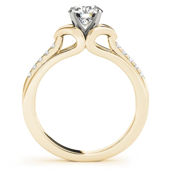 Single Row Prong Engagement Ring, style 50790, Side view in yellow gold