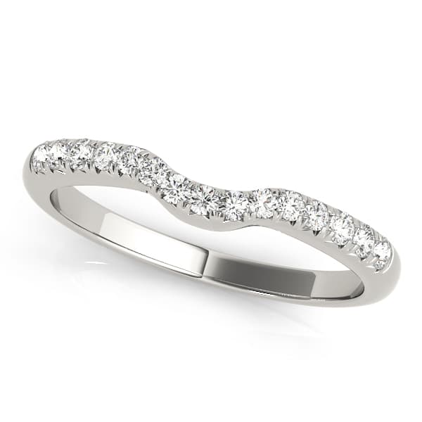 Prong Set Curved Wedding Band — View 1