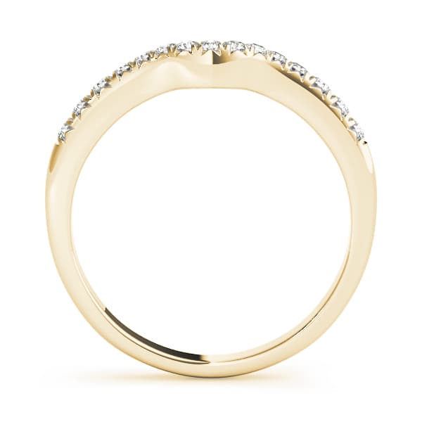 Prong Set Curved Wedding Band (0.18 ct. tw.), Side view in yellow gold