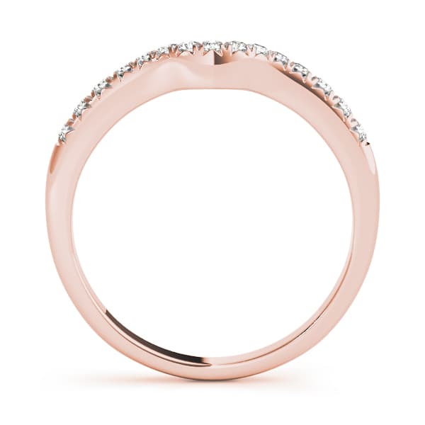 Prong Set Curved Wedding Band (0.18 ct. tw.), Side view in rose gold