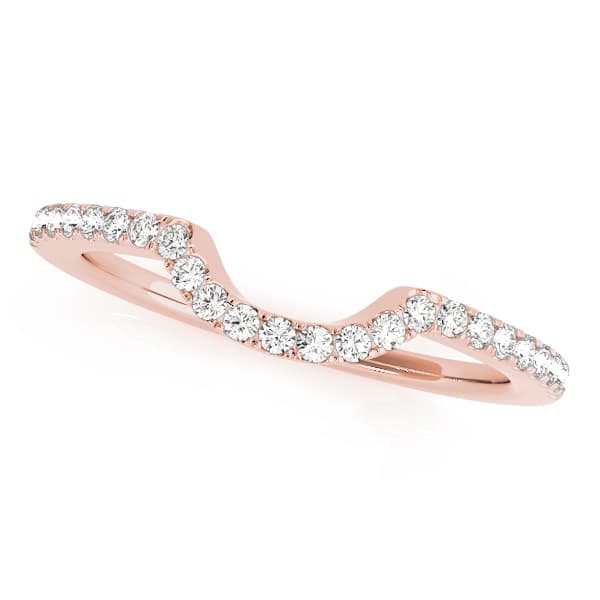 Single Row Curved Wedding Band (1/8 ct. tw.), Front view in rose gold