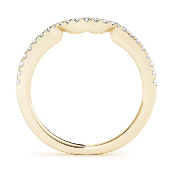 Single Row Curved Wedding Band (1/8 ct. tw.), Side view in yellow gold