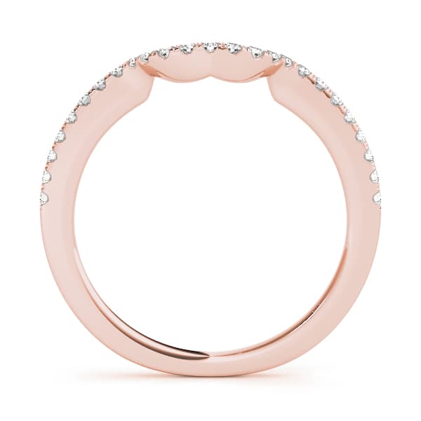 Single Row Curved Wedding Band (1/8 ct. tw.), Side view in rose gold