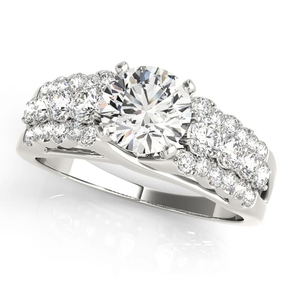 Multirow Pavé Engagement Rings — style 50793 in 10k White Gold