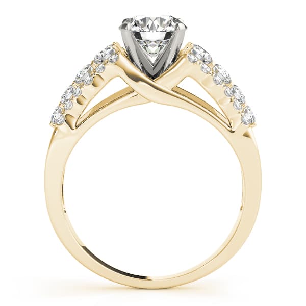 Multi-Row Pavé Engagement Ring, style 50793, Side view in yellow gold