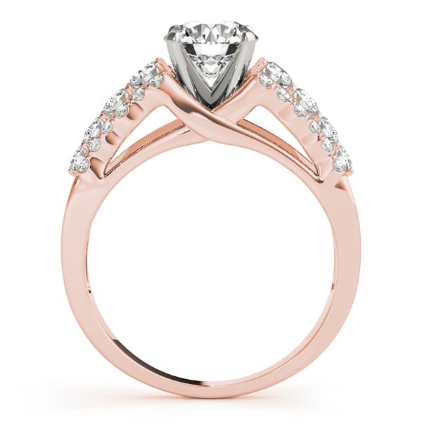 Multi-Row Pavé Engagement Ring, style 50793, Side view in rose gold