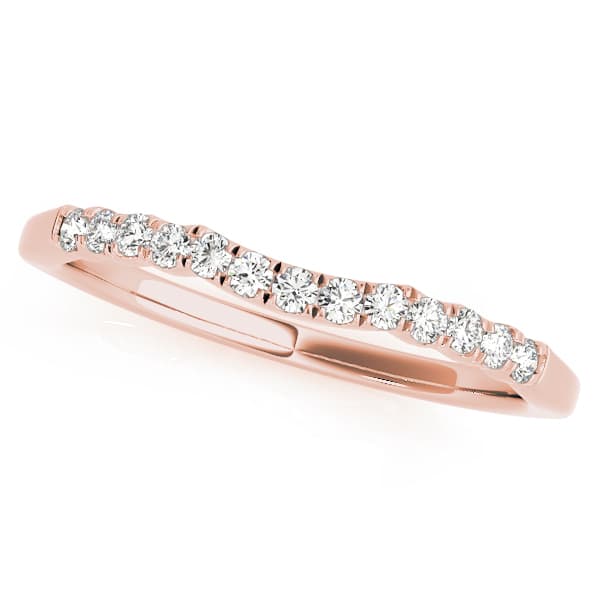 Curved Wedding Band (0.1 ct. tw.), Front view in rose gold