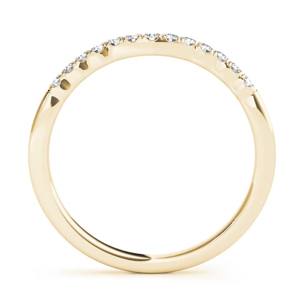 Curved Wedding Band (0.1 ct. tw.), Side view in yellow gold