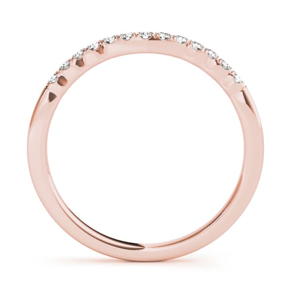 Curved Wedding Band (0.1 ct. tw.), Side view in rose gold