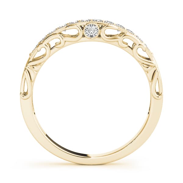 Curved Wedding Band (0.15 ct. tw.), Side view in yellow gold
