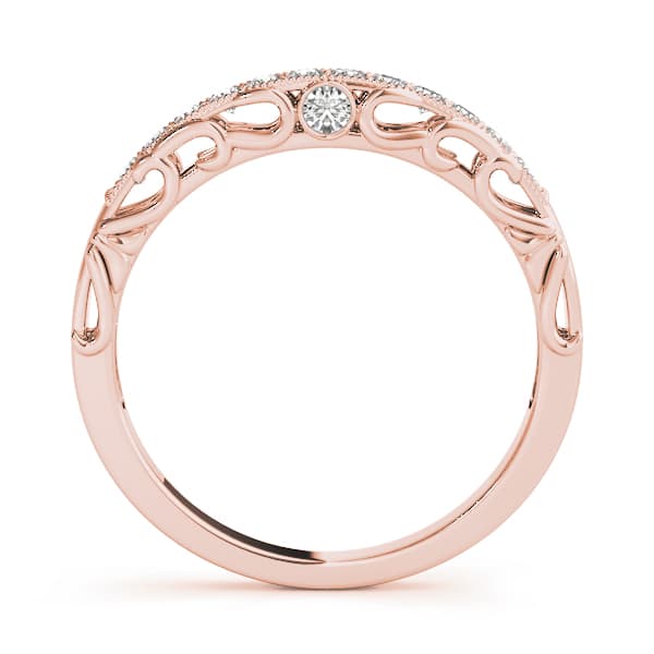 Curved Wedding Band (0.15 ct. tw.), Side view in rose gold