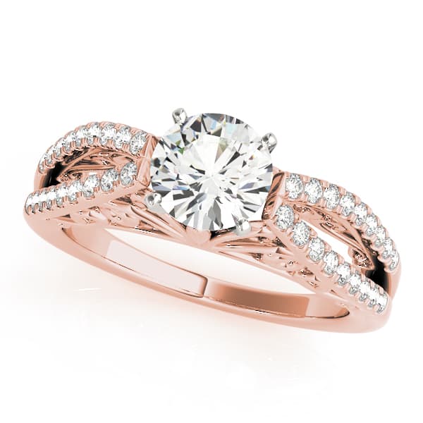 Multi-Row Engagement Ring, style 50795, Front view in rose gold