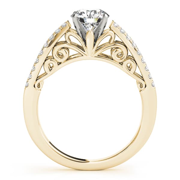 Multi-Row Engagement Ring, style 50795, Side view in yellow gold