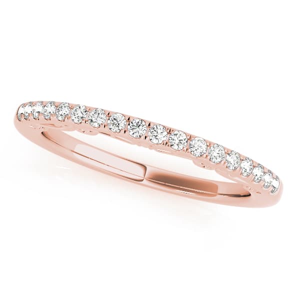 Curved Wedding Band (0.27 ct. tw.), Front view in rose gold