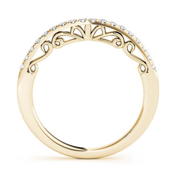 Curved Wedding Band (0.27 ct. tw.), Side view in yellow gold