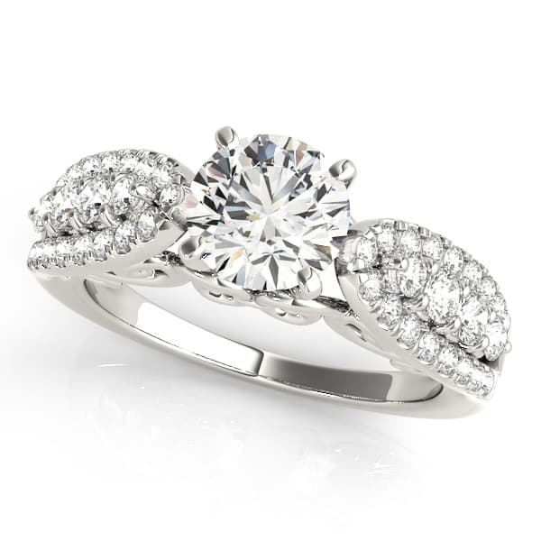 Vintage Multirow Engagement Ring — style 50796 in 10k White Gold